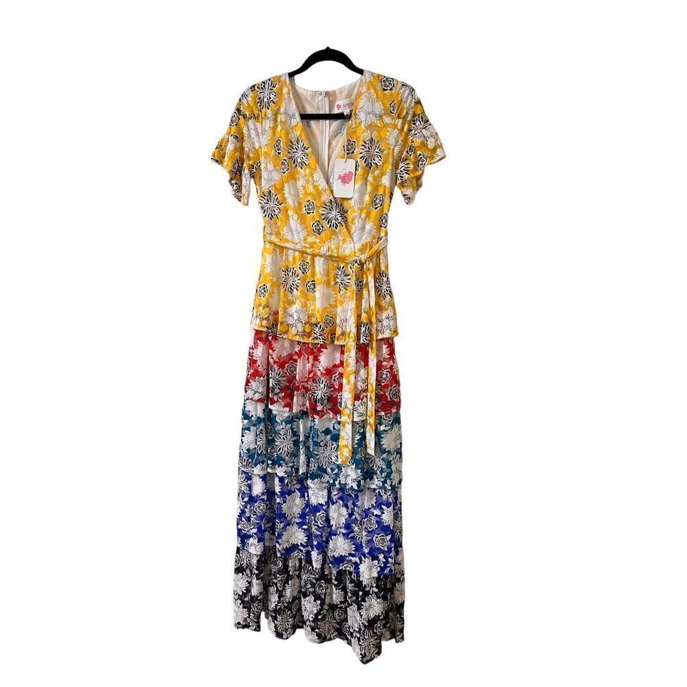 L’Atiste by Amy maxi dress tiered sz Small NWT